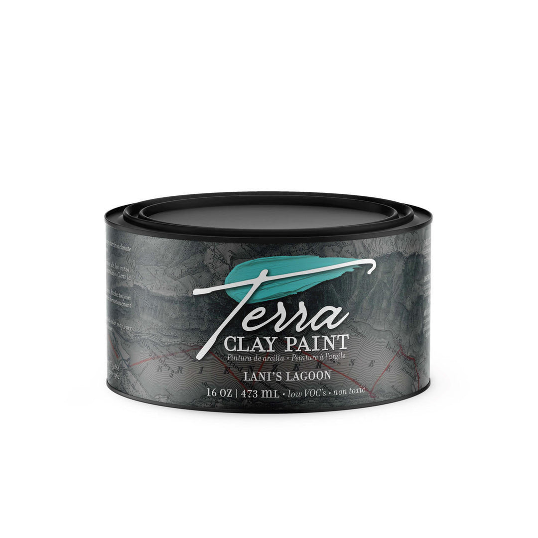 16 oz. container of Dixie Belle Lani's Lagoon Terra Clay Paint