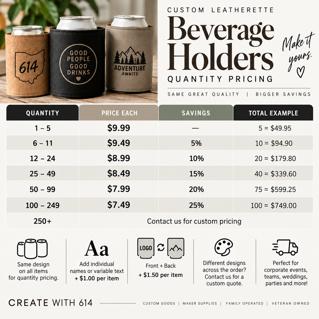 Custom Leatherette Beverage Holders
