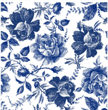 Dixie Belle Rice Decoupage Paper - Sketched Blue Flowers