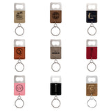 Bottle Opener Keychain Laserable Leatherette Rectangle