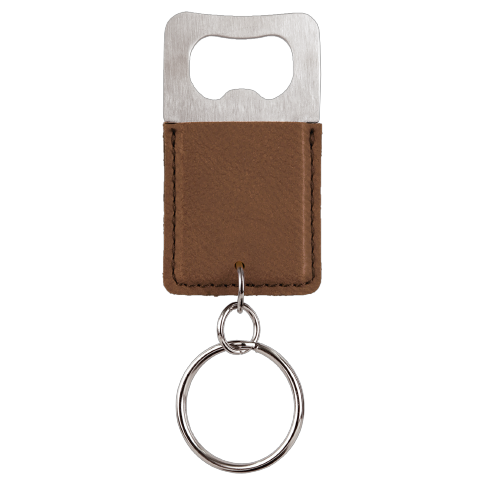 Bottle Opener Keychain Laserable Leatherette Rectangle
