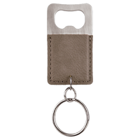 Bottle Opener Keychain Laserable Leatherette Rectangle