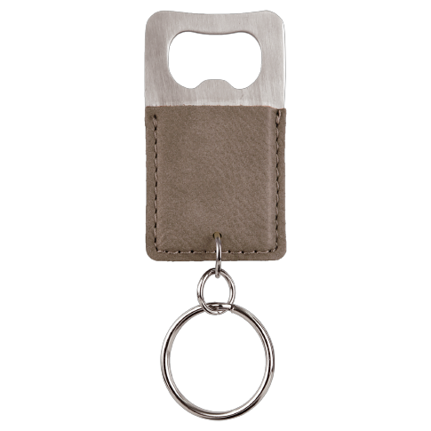 Bottle Opener Keychain Laserable Leatherette Rectangle