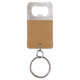 Bottle Opener Keychain Laserable Leatherette Rectangle