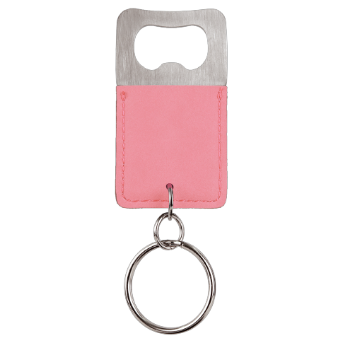 Bottle Opener Keychain Laserable Leatherette Rectangle