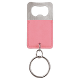Bottle Opener Keychain Laserable Leatherette Rectangle