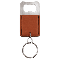 Bottle Opener Keychain Laserable Leatherette Rectangle