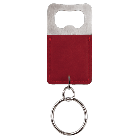 Bottle Opener Keychain Laserable Leatherette Rectangle