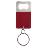 Bottle Opener Keychain Laserable Leatherette Rectangle