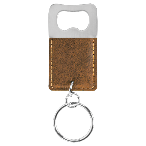 Bottle Opener Keychain Laserable Leatherette Rectangle