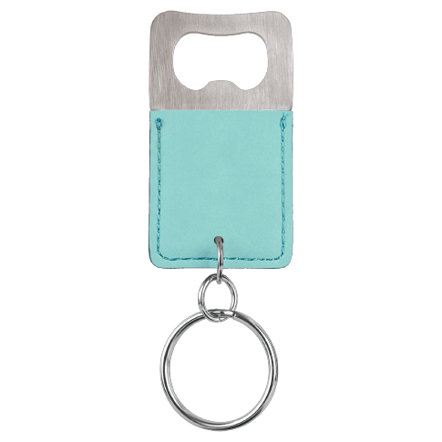 Bottle Opener Keychain Laserable Leatherette Rectangle