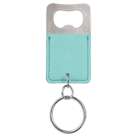 Bottle Opener Keychain Laserable Leatherette Rectangle