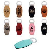 Bottle Opener with Magnet Laserable Leatherette