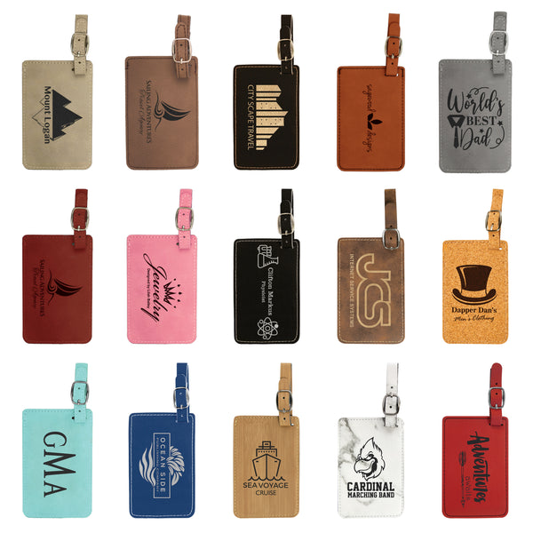 Luggage Tag Laserable Leatherette