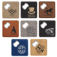 Coaster Bottle Opener Laserable Leatherette Square - Create With 614