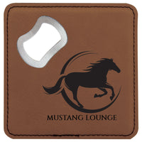 Coaster Bottle Opener Laserable Leatherette Square - Create With 614