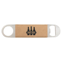 Bottle Opener with Laserable Leatherette Grip - Create With 614