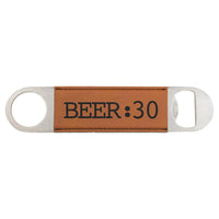 Bottle Opener with Laserable Leatherette Grip - Create With 614