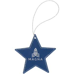 Laserable Leatherette Star Ornament Blue Silver | Create With 614
