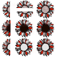 Red and Gray Sunflower - Digital File ONLY
