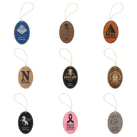 Ornament Laserable Leatherette Oval
