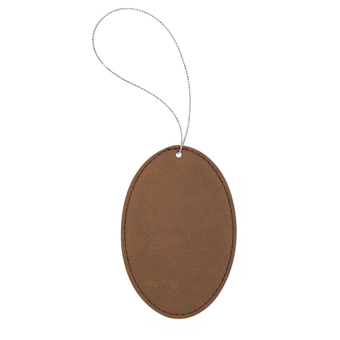 Ornament Laserable Leatherette Oval