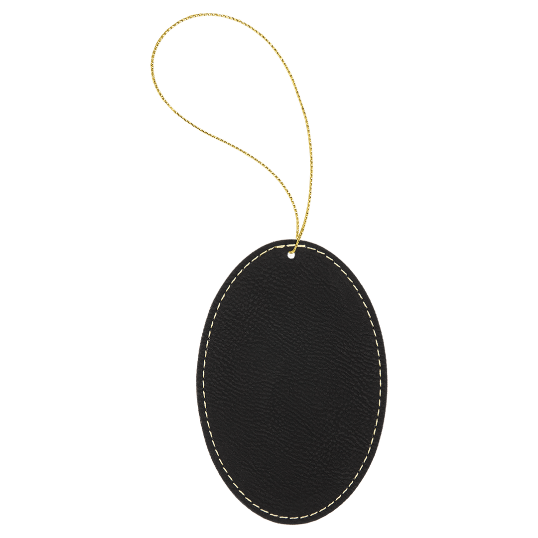 Ornament Laserable Leatherette Oval