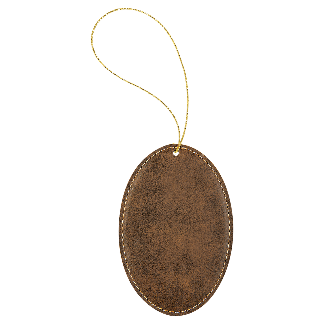 Ornament Laserable Leatherette Oval