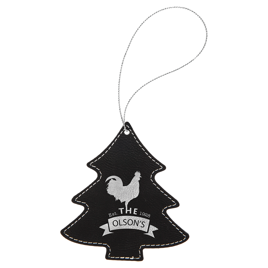 Ornament Laserable Leatherette Tree