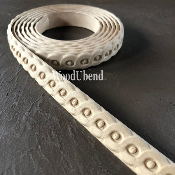 "A pack of 2 decorative Woodubend Trim TR720, featuring intricate floral design, suitable for furniture, doors, frames and other woodwork embellishments