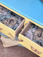 Dixie Belle Rice Decoupage Paper - Blue and Yellow Floral