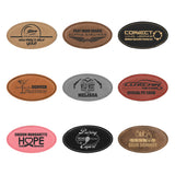 Name Tag Blank Laserable Leatherette Oval with Magnet 3 1/4" x 1 3/4"