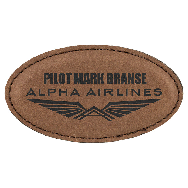 Name Tag Blank Laserable Leatherette Oval with Magnet 3 1/4" x 1 3/4"