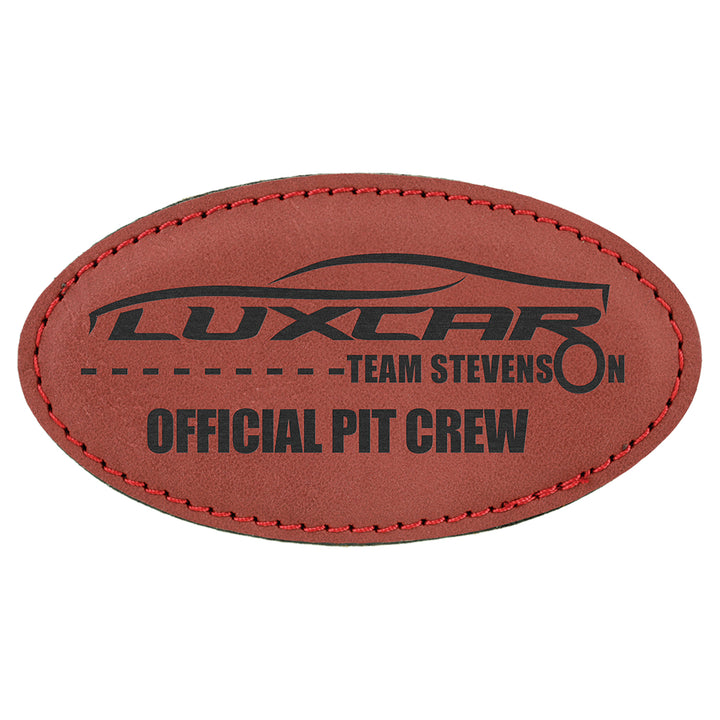 Name Tag Blank Laserable Leatherette Oval with Magnet 3 1/4" x 1 3/4"