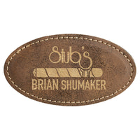 Name Tag Blank Laserable Leatherette Oval with Magnet 3 1/4" x 1 3/4"