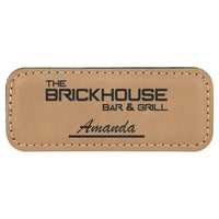 Name Tag Blank Laserable Leatherette Rectangle with Magnet 3 1/4" x 1 1/4"