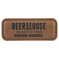 Name Tag Blank Laserable Leatherette Rectangle with Magnet 3 1/4" x 1 1/4"