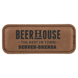 Name Tag Blank Laserable Leatherette Rectangle with Magnet 3 1/4" x 1 1/4"