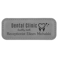 Name Tag Blank Laserable Leatherette Rectangle with Magnet 3 1/4" x 1 1/4"