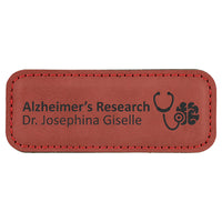 Name Tag Blank Laserable Leatherette Rectangle with Magnet 3 1/4" x 1 1/4"
