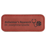 Name Tag Blank Laserable Leatherette Rectangle with Magnet 3 1/4" x 1 1/4"