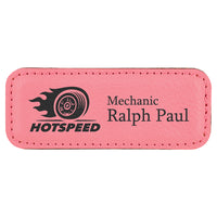 Name Tag Blank Laserable Leatherette Rectangle with Magnet 3 1/4" x 1 1/4"