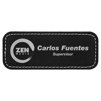 Name Tag Blank Laserable Leatherette Rectangle with Magnet 3 1/4" x 1 1/4"