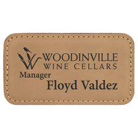 Name Tag Blank Laserable Leatherette Rectangle with Magnet  3 1/4" x 1 3/4"