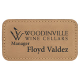 Name Tag Blank Laserable Leatherette Rectangle with Magnet  3 1/4" x 1 3/4"