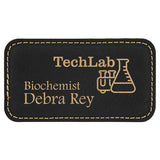Name Tag Blank Laserable Leatherette Rectangle with Magnet  3 1/4" x 1 3/4"
