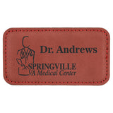 Name Tag Blank Laserable Leatherette Rectangle with Magnet  3 1/4" x 1 3/4"