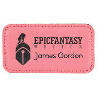 Name Tag Blank Laserable Leatherette Rectangle with Magnet  3 1/4" x 1 3/4"